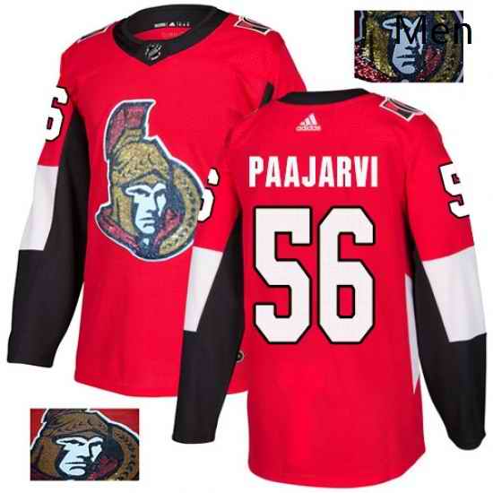 Mens Adidas Ottawa Senators 56 Magnus Paajarvi Authentic Red Fashion Gold NHL Jersey